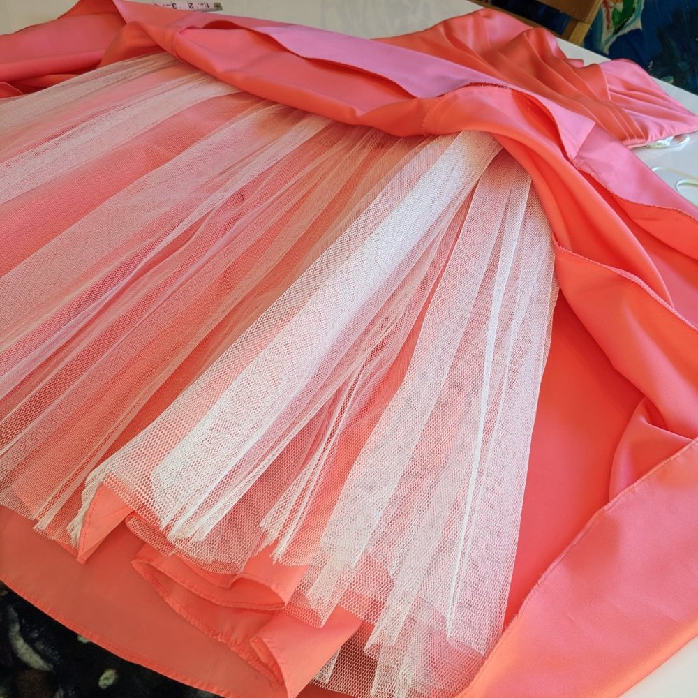 Alfred Angelo Vibrant Pink Strapless Gown - Picture 4 of 13